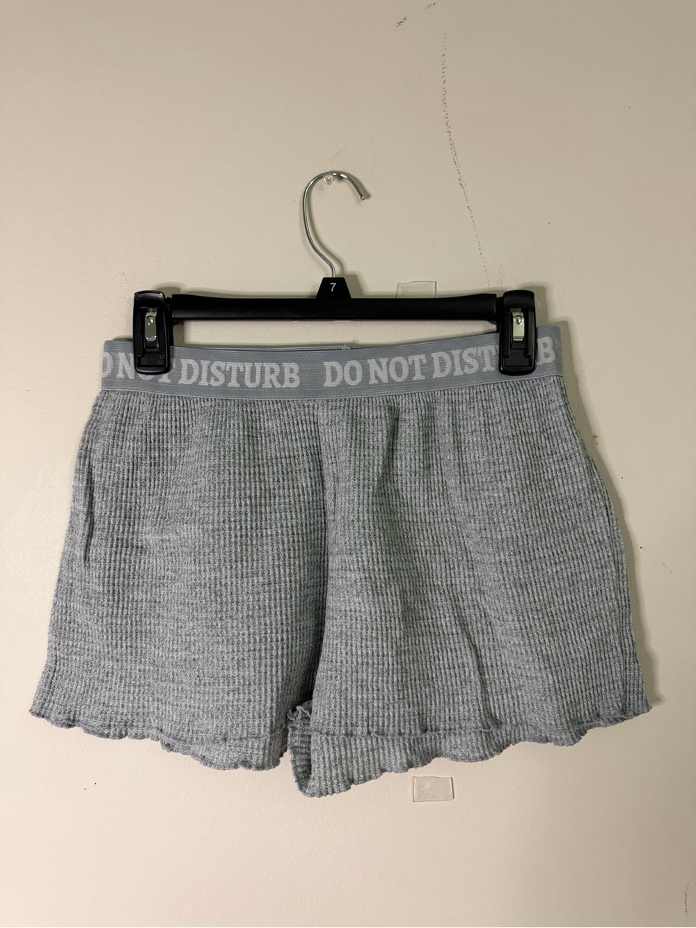 Do Not Disturb Women’s Ribbed Lounge Shorts - Gray